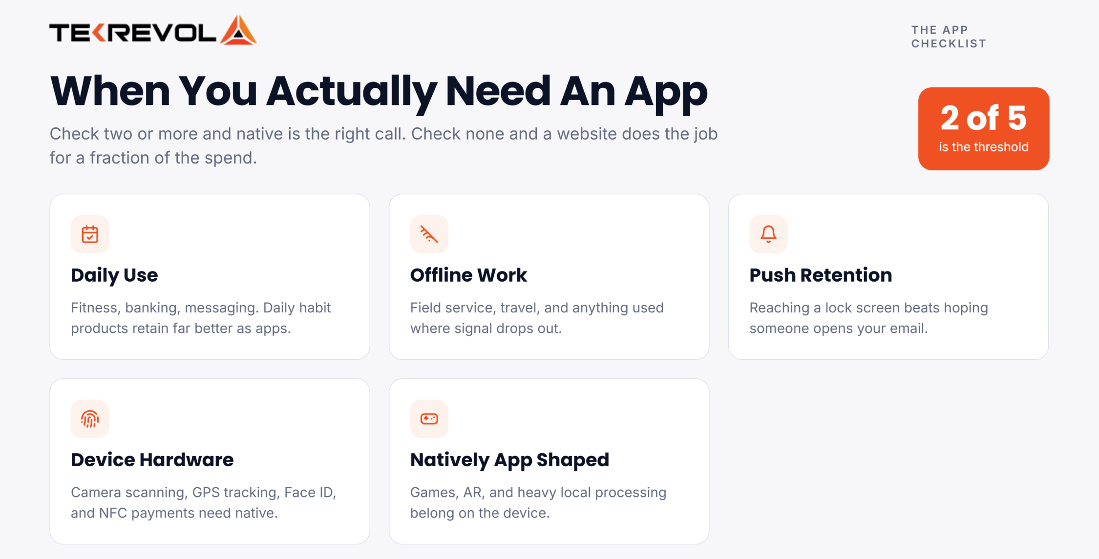 When you actually need and app