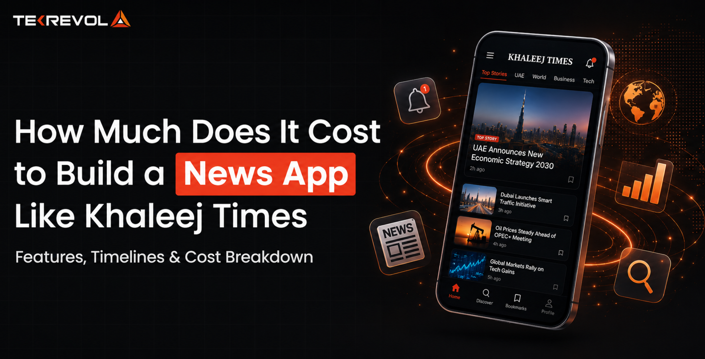 Cost to Build a News App Like Khaleej Times (AED & USD)